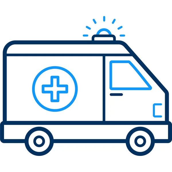 Ambulancia Cuidado Médico Icono Estilo Esquema — Vector de stock