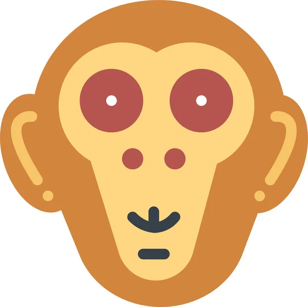 娱乐性业余爱好类动物哺乳动物猴子图标 — 图库矢量图片