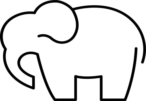 Icona Dell Elefante Animale — Vettoriale Stock