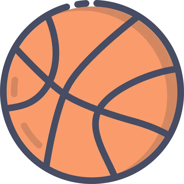 ボールバスケットボールドリブルアイコンをフルアウトラインスタイルで表示 — ストックベクタ