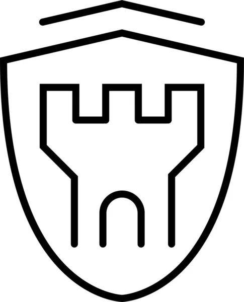 Иконка Охранника Компании Замка Стиле Наброска — стоковый вектор