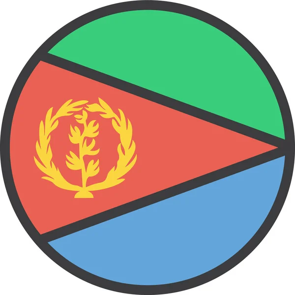 País Africano Eritrea Icono Estilo Contorno Lleno — Archivo Imágenes Vectoriales