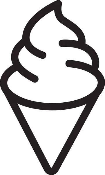 Kegel Icecream Crème Icoon Omtrek Stijl — Stockvector