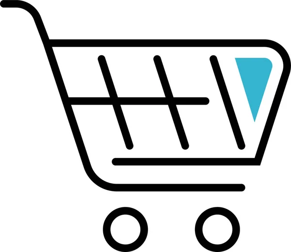 Carrito Compras Línea Icono — Vector de stock