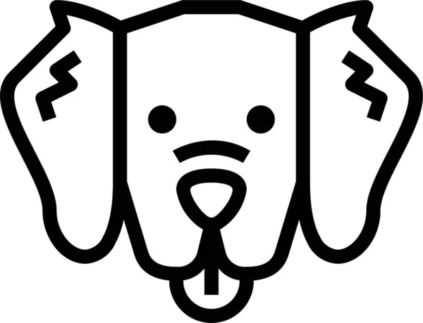 Golden Retriever Dog Icon Outline Style — Stock Vector