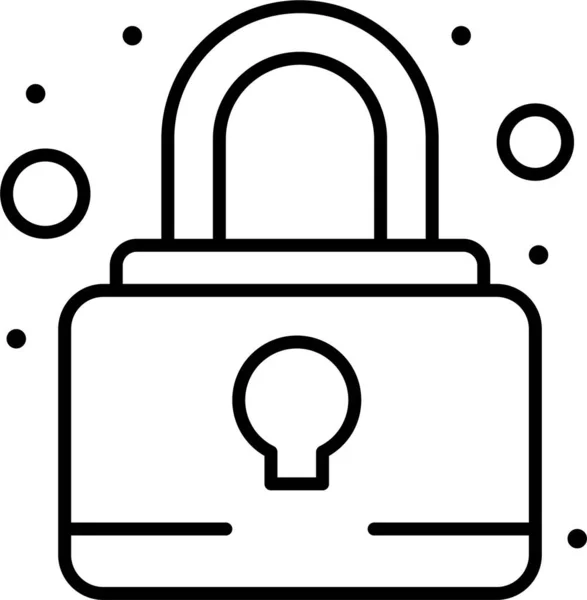 Pad Lock Icono Seguridad Estilo Esquema — Vector de stock