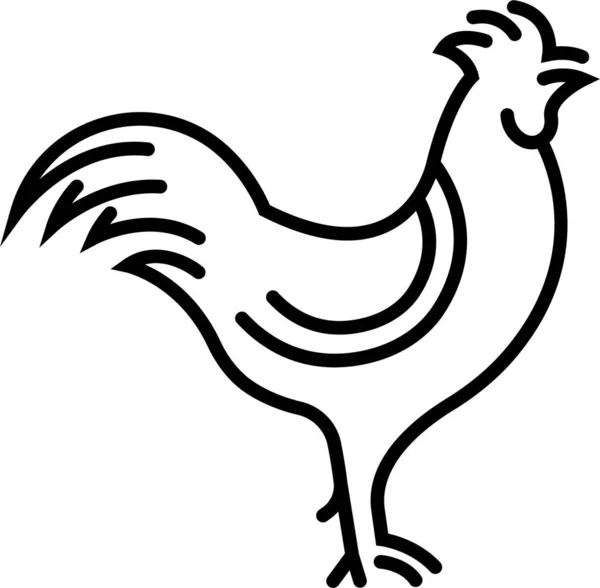 Bird Chicken Cock Icon — Stock Vector