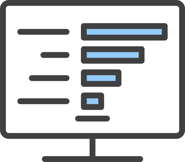 フルアウトラインスタイルの分析チャートコンテンツアイコン — ストックベクタ
