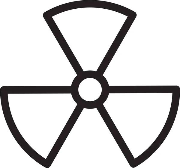 Icono Energía Peligro Nuclear Estilo Esquema — Vector de stock