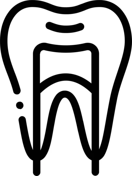 Estomatología Dental Icono Los Dientes Estilo Del Esquema — Vector de stock