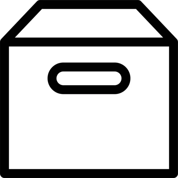 Ikon Pengantaran Kotak Tas Dalam Gaya Garis Luar - Stok Vektor