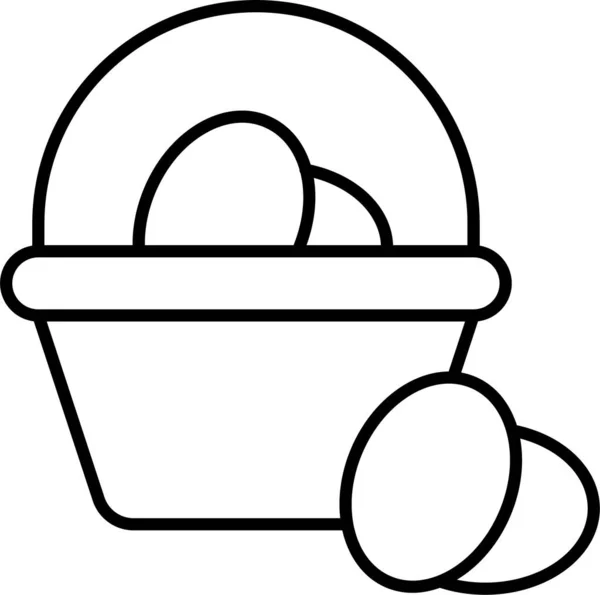Korb Osterei Symbol Der Osterkategorie — Stockvektor