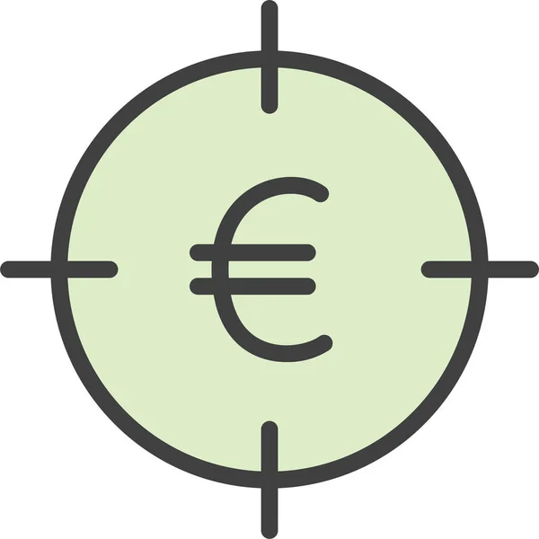 Viser Bullseye Icône Des Gains Dans Style Contour Rempli — Image vectorielle