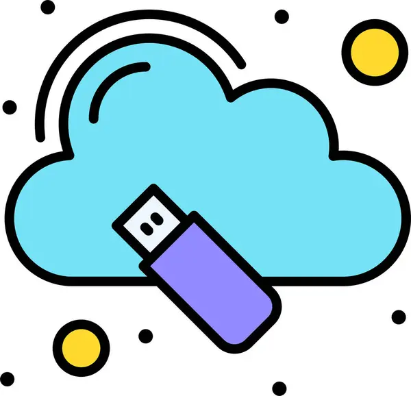 Εικονίδιο Αποθήκευσης Δεδομένων Cloud — Διανυσματικό Αρχείο