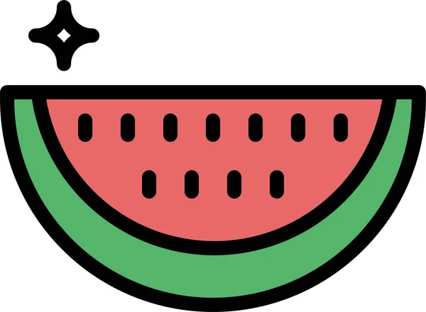 ไอคอนอาหารแตงโมผลไม ในสไตล บรรท ดเต — ภาพเวกเตอร์สต็อก