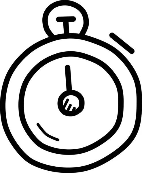 Saat Sayısı Kronometre Simgesi Ana Hat Biçiminde — Stok Vektör