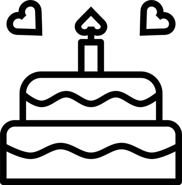 Cake Celebrate Day Icon Outline Style — Stock Vector