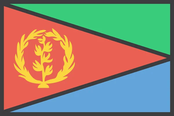 País Africano Eritrea Icono Estilo Contorno Lleno — Vector de stock