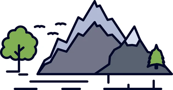 Hügellandschaft Bergikone — Stockvektor