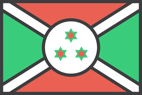 Africké Burundi Země Ikona Vyplněném Stylu — Stockový vektor