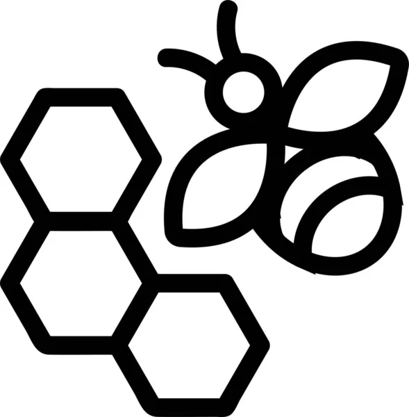 Včelí Kontura Včelího Úlu Zemědělsko Zahradnické Kategorii — Stockový vektor