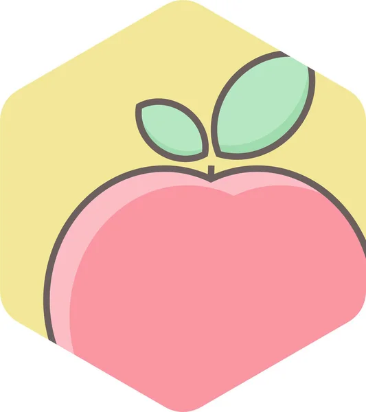 Icône Nourriture Aux Fruits Pomme Dans Style Contour Rempli — Image vectorielle