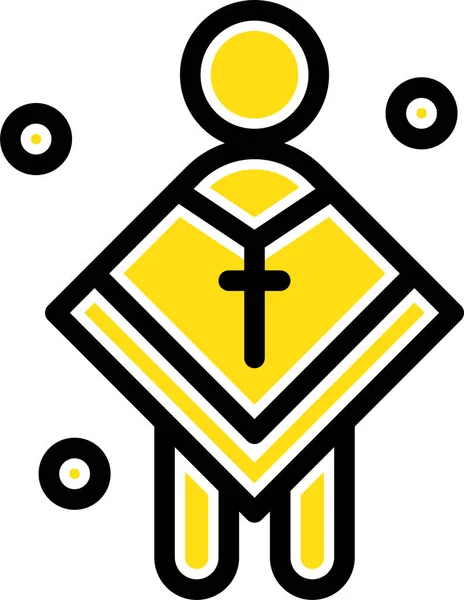 Мужская Икона Христианской Церкви Стиле Наброска — стоковый вектор