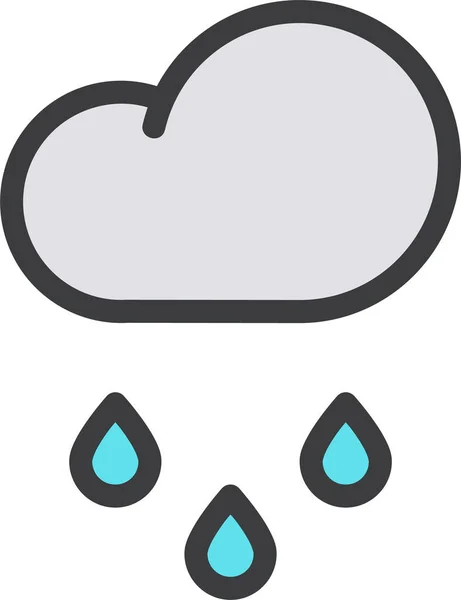 Cloud Drizzle Forecast Icon Filled Outline Style — Stock Vector