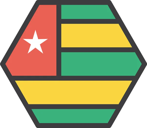 Ícone Bandeira País Africano Estilo Esboço Preenchido — Vetor de Stock