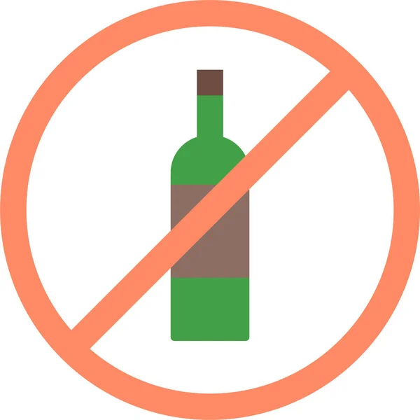 Alergia Alcohol Evitar Icono Estilo Plano — Vector de stock