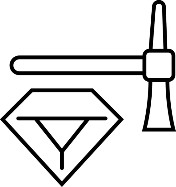 Mineralen Pickaxe Kostbare Pictogram — Stockvector