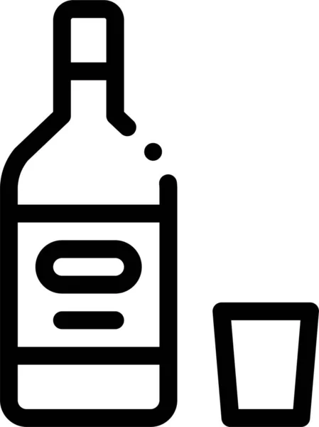 Bouteille Alcool Addiction Icône — Image vectorielle