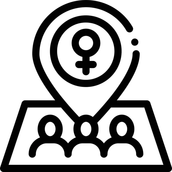 女权主义标志Gps图标 — 图库矢量图片
