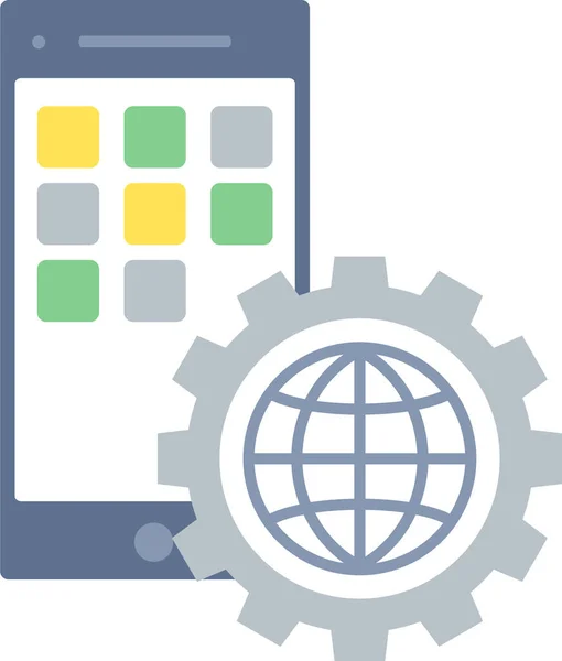 App Icône Réglage Des Applications Dans Style Plat — Image vectorielle