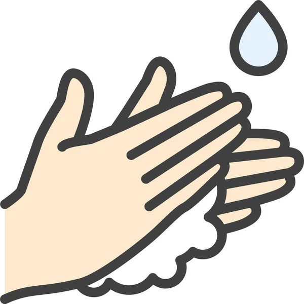 Ícone Sabão Mãos Limpas Estilo Esboço Preenchido —  Vetores de Stock
