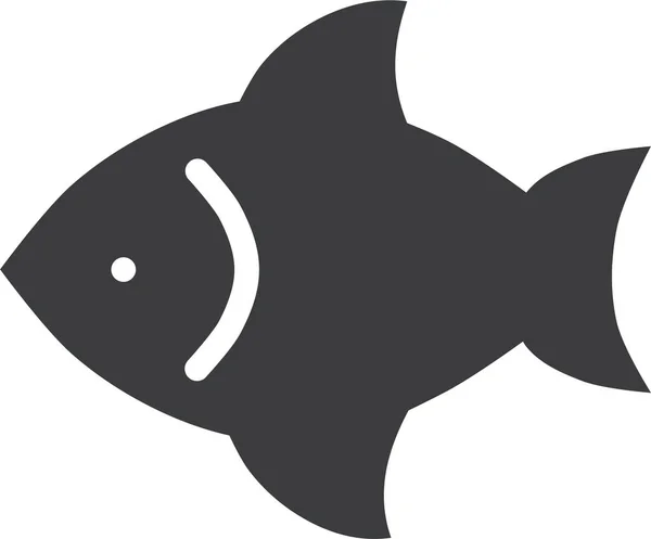 Ícone Comida Peixe Aquático Estilo Sólido —  Vetores de Stock