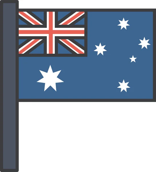 填补轮廓风格的Aussie澳大利亚国家图标 — 图库矢量图片