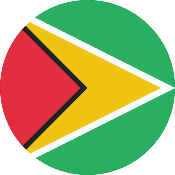 Bandiera Del Paese Icona Della Guyana Stile Piatto — Vettoriale Stock