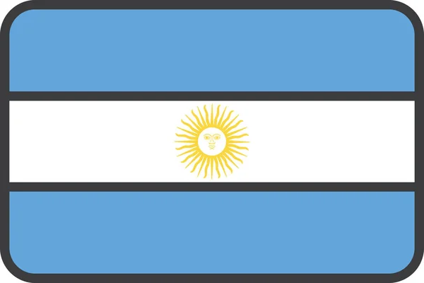Argentina Icono Del País Argentino Estilo Contorno Lleno — Vector de stock