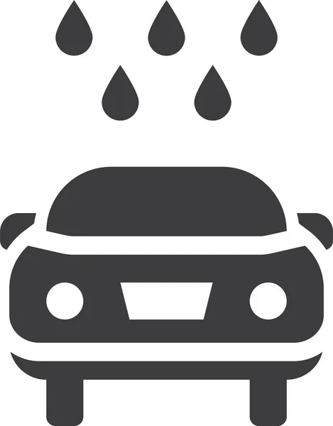 Coche Limpio Icono Garaje Estilo Sólido — Vector de stock