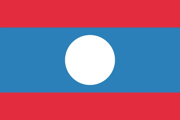 Länderfahne Laos Symbol Flachen Stil — Stockvektor