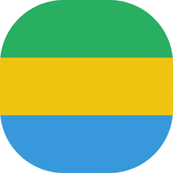 Land Vlag Gabon Pictogram Platte Stijl — Stockvector