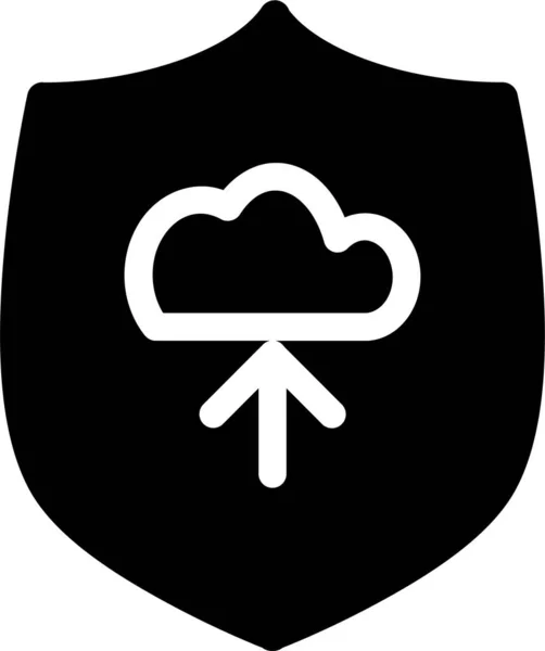 云保护安全图标的坚实风格 — 图库矢量图片