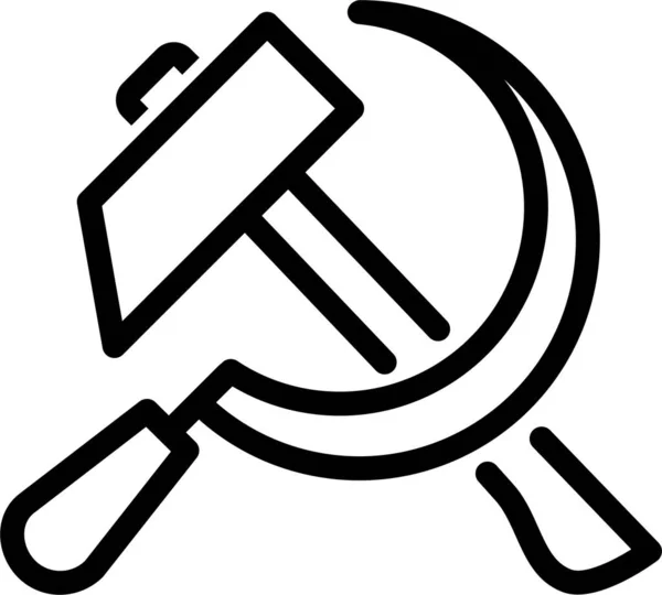 Icône Travail Marteau Communiste Dans Style Contour — Image vectorielle