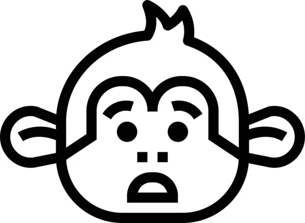 Monkey Animal Mammal Icon Outline Style — Stock Vector