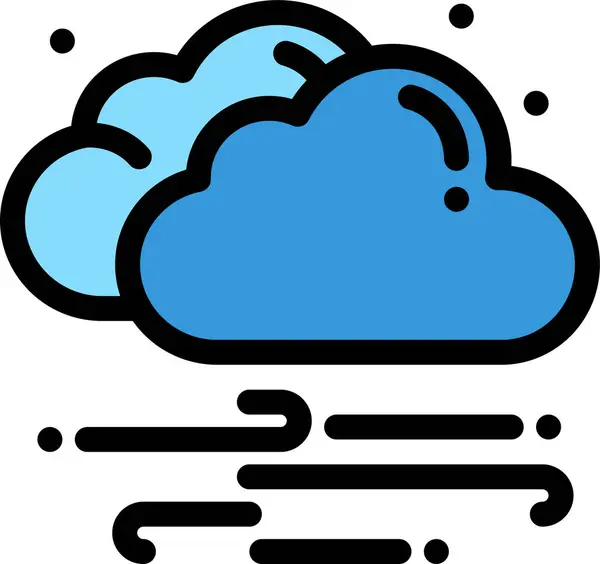 Chmura Pogoda Wiatr Ikona — Wektor stockowy