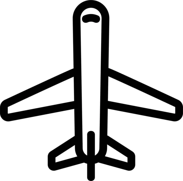 Hava Uçakları Uçuş Simgesi Ana Hat Biçiminde — Stok Vektör