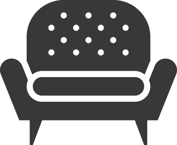 Chaise Confort Canapé Icône Dans Style Solide — Image vectorielle