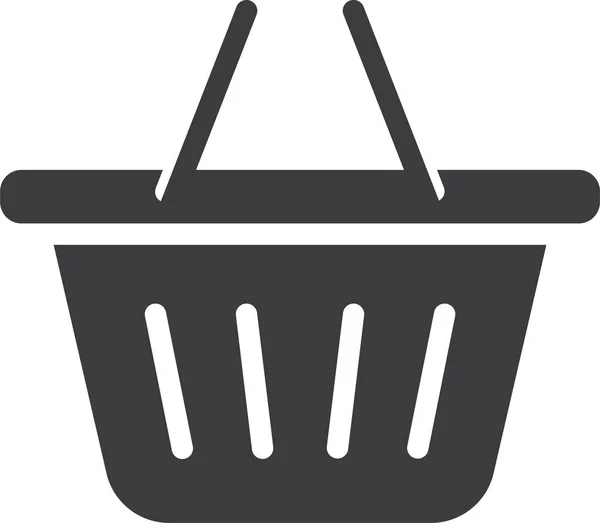 Basket Carry Cart Icon Solid Style — Stock Vector