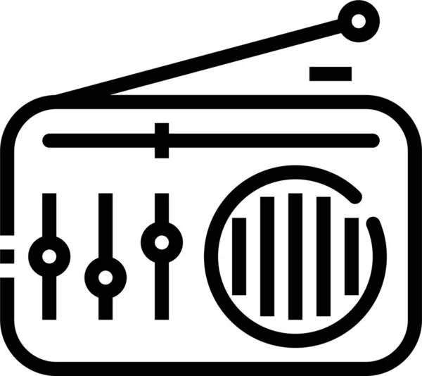 Ícone Contorno Rádio Aparelho Estilo Esboço —  Vetores de Stock